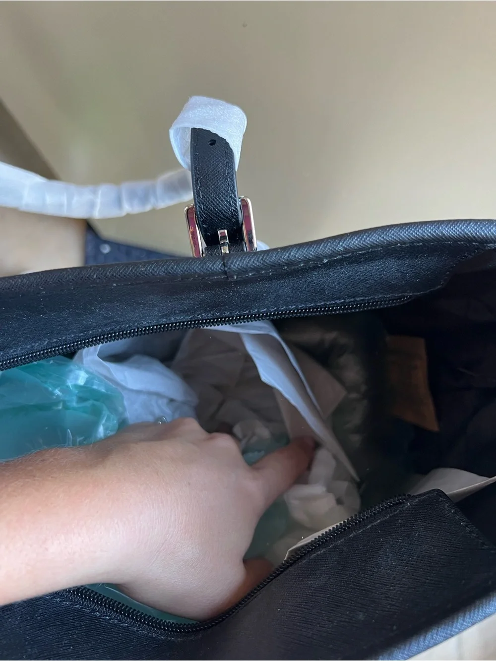 Michael Kors Black Saffiano Tote with MK Charm